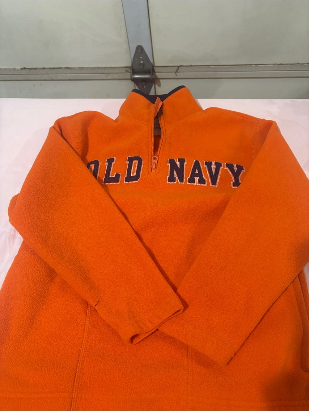 Old Navy Bright Orange Quarter-Zip Fleece Pullover